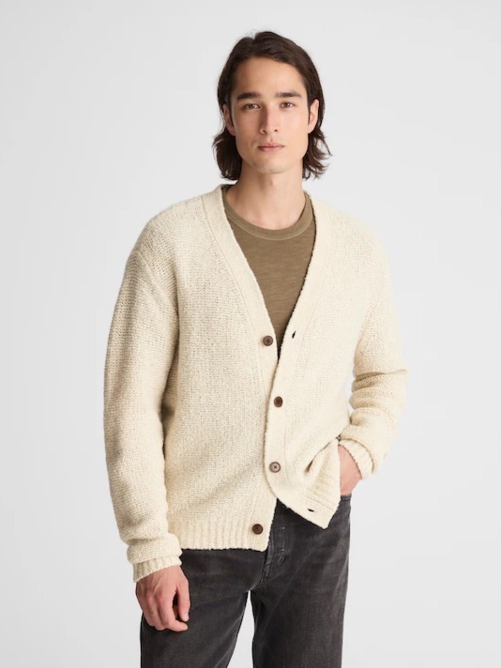 Madewell Men Boucle Button Front Cardigan Sz Medium